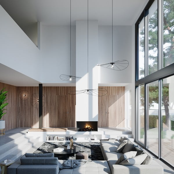 Črna viseča svetilka ø 110 cm Elliot – Sollux-image-3