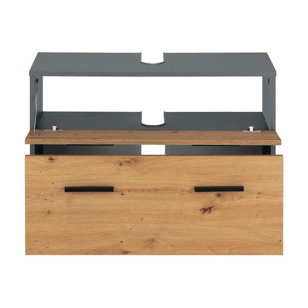 Omarica za pod umivalnik v hrastovem dekorju 55x35 cm Malika – Støraa-image-2