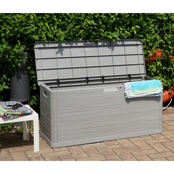 Svetlo siva plastična vrtna škatla za shranjevanje Woodys – Toomax-image-2