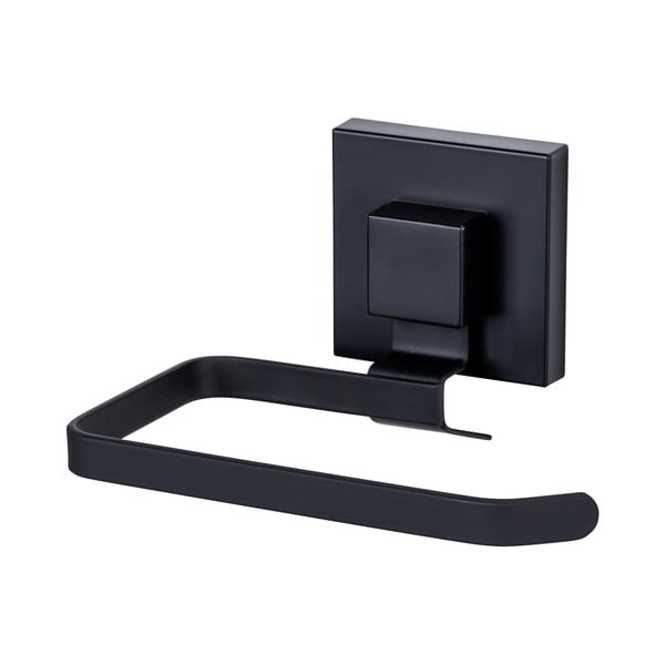 Črno držalo za toaletni papir iz nerjavečega jekla z namestitvijo brez vrtanja Quadro – Wenko-image-2