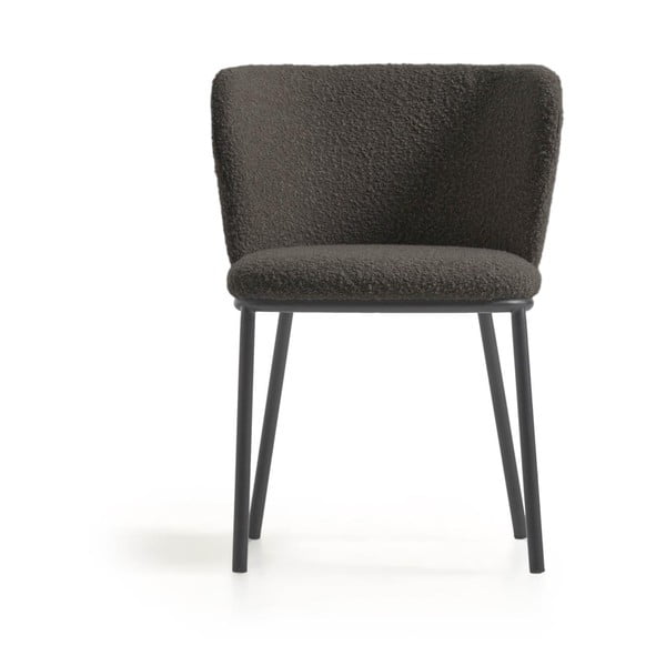 Črn oblazinjen jedilni stol Ciselia – Kave Home-image-4