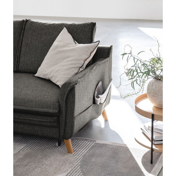 Temno siva raztegljiva kotna sedežna garnitura (levi kot) Charming Charlie – Miuform-image-4