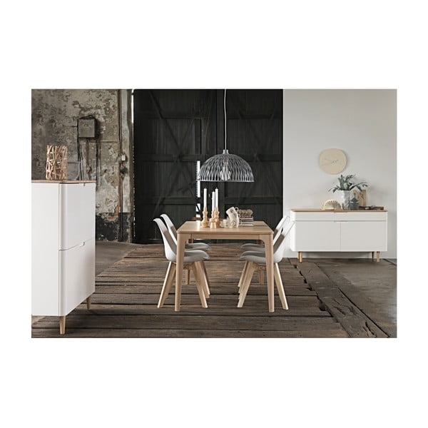 Nizka komoda iz lesa belega hrasta Unique Furniture Amalfi-image-1