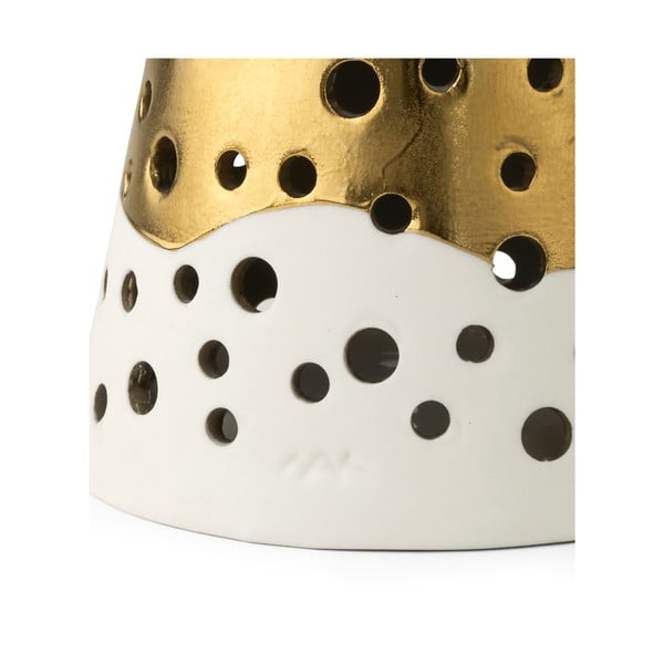Porcelanasti svečnik v zlati barvi Kähler Design Nobili, višina 19 cm-image-3