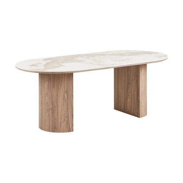 Jedilna miza z mizno ploščo v marmornem dekorju 100x210 cm Athens – House Nordic-image-2