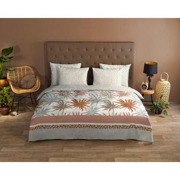 Belo-svetlo siva bombažna posteljnina 140x200 cm - Good Morning-image-1