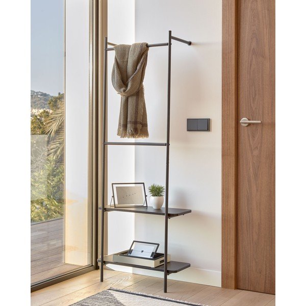 Črn stenski kovinski regal za hodnik Kave Home Galatia-image-1