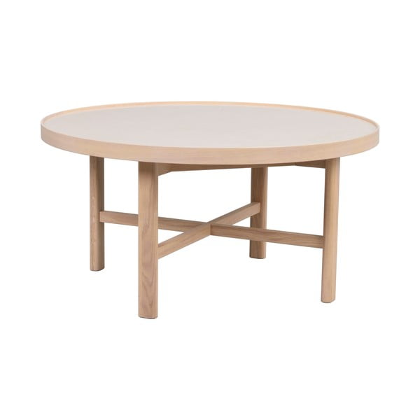 Okrogla mizica s keramično ploščo v naravni barvi 90x90 cm Marsden – Rowico-image-2