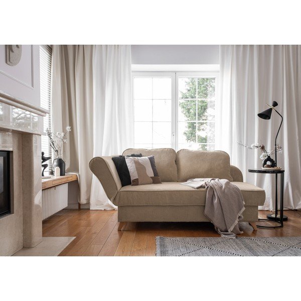 Sivorjav ležalnik iz rebrastega žameta (levi kot) Chic Charlotte – Miuform-image-4