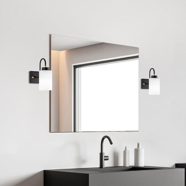 Črno-bela stenska svetilka ø 10 cm Duzsuz – Opviq lights-image-3