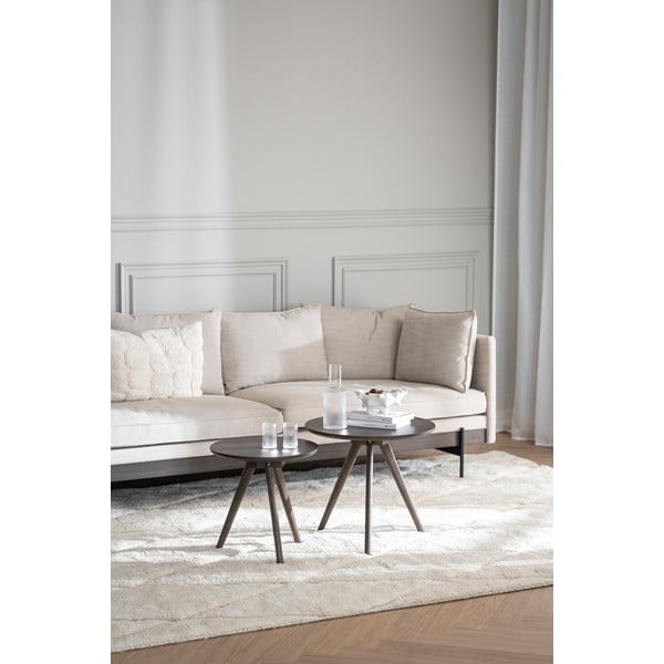 Okrogla stranska mizica z mizno ploščo v hrastovem dekorju ø 50 cm Yumi – Rowico-image-1