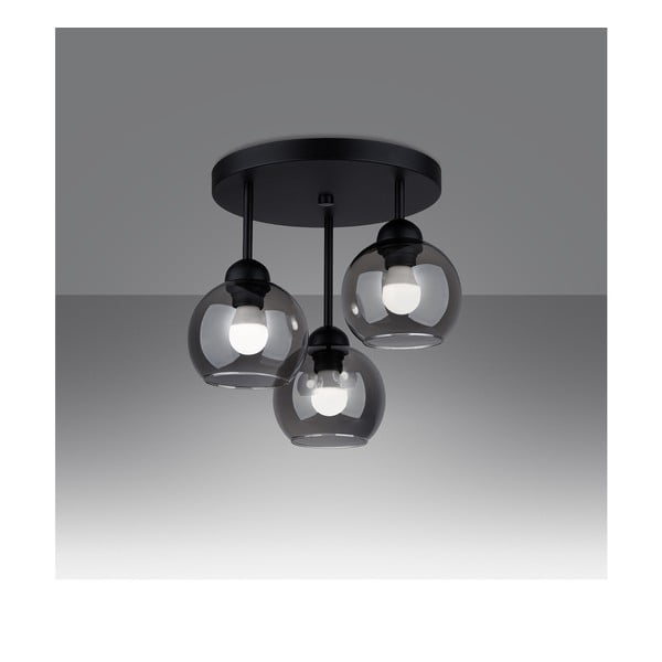 Črna stropna svetilka ø 15 cm Grande – Sollux-image-2