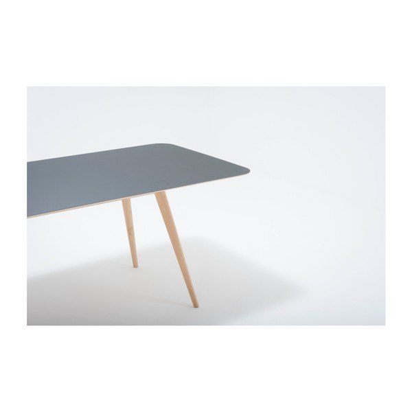 Jedilna miza iz masivnega hrasta s črnim vrhom Gazzda Linn, 220 x 90 cm-image-4