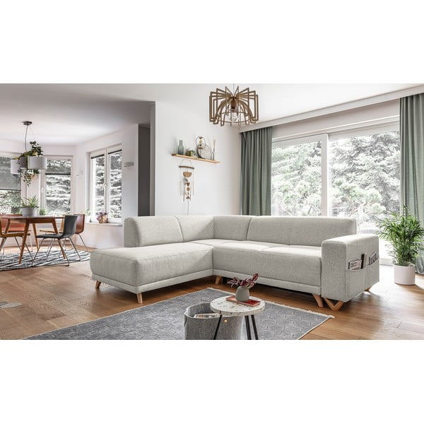 Bež raztegljiva/s prostorom za shranjevanje kotna sedežna garnitura (levi kot/v obliki črke L) Classy Sophie – Miuform-image-3