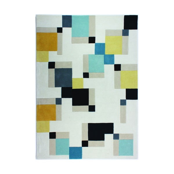 Modra preproga Flair Rugs Illusion Abstract Blocks, 120 x 170 cm