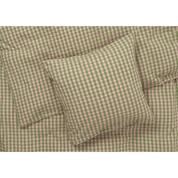 Zelena/rožnata enojna posteljnina iz krepa 140x200 cm Bæk&Bølge – JUNA-image-2