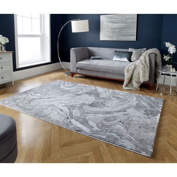 Siva/srebrna preproga 160x230 cm Marbled – Flair Rugs-image-1