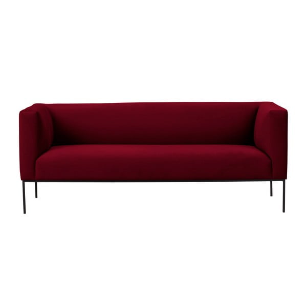 Rdeča žametna zofa Windsor & Co Sofas Neptune, 195 cm