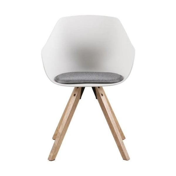 Belo-sivi oblazinjeni jedilni stoli v kompletu z nasloni za roke 2 ks Tina – Actona-image-2