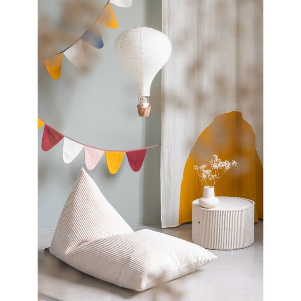 Kremno bela otroška vreča za sedenje iz rebrastega žameta Big Lounger – Wigiwama-image-3