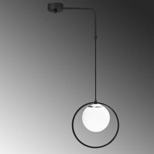 Črna kovinska viseča svetilka Opviq lights Elpidas-image-2