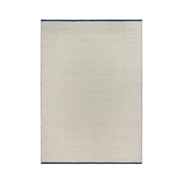 Modra/bež ročno tkana volnena preproga 170x240 cm Lenu – noo.ma
