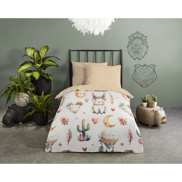 Bež enojna bombažna otroška posteljnina 140x200 cm Luz – Good Morning-image-1