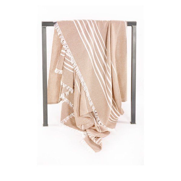 Bež bombažna odeja 150x200 cm Solene – Tiseco Home Studio-image-3