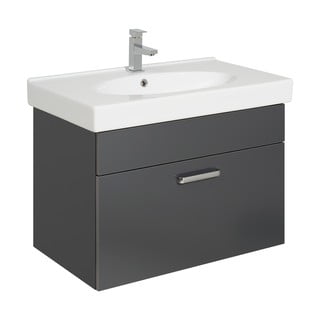 Temno siva stenska omarica z umivalnikom 80x57 cm - Pelipal