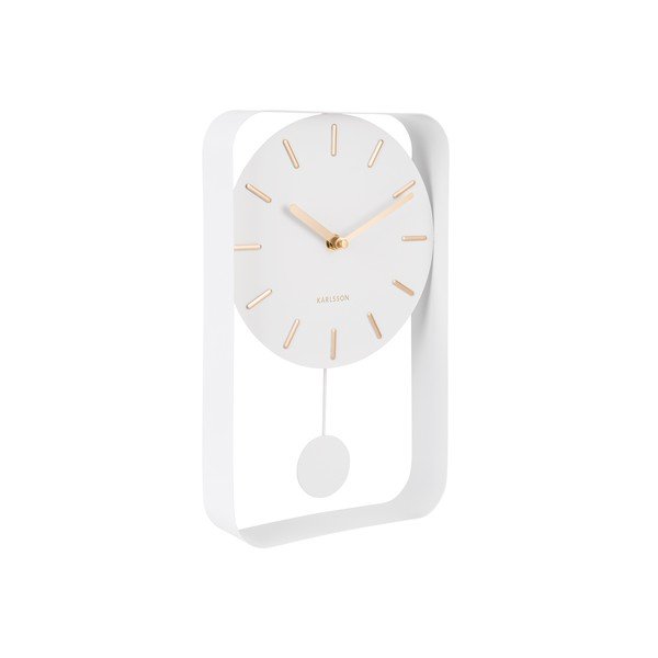 Bela stenska ura z nihalom Karlsson Charm, višina 32,5 cm-image-2