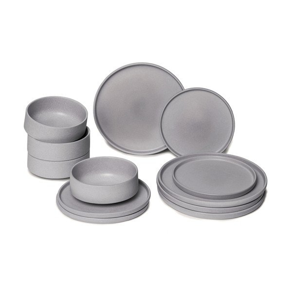 12-delni set sive lončene posode Bonami Selection Malia