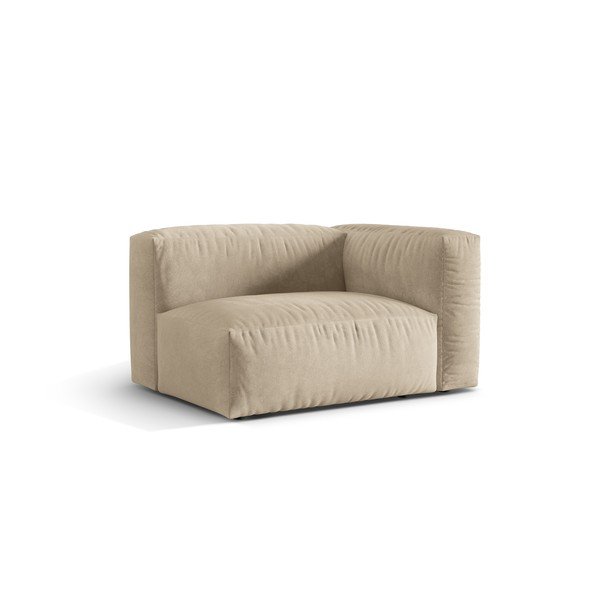 Bež žameten modul za sedežno garnituro (desni kot) Martina – Micadoni -image-1