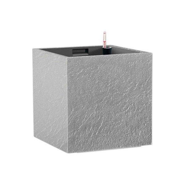 Samozalivalni cvetlični lonec iz reciklirane plastike Cubico Stone – Flower Lover