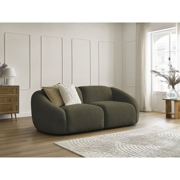 Zelena sedežna garnitura iz tkanine bouclé 230 cm Tina – Bobochic Paris-image-1