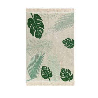 Zelena/kremno bela pralna ročno tkana bombažna otroška preproga 140x200 cm Tropical Green – Lorena Canals