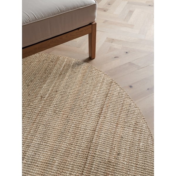Sivo-rjava okrogla preproga iz jute ø 160 cm Bouclé Jaipur – Hanse Home-image-2