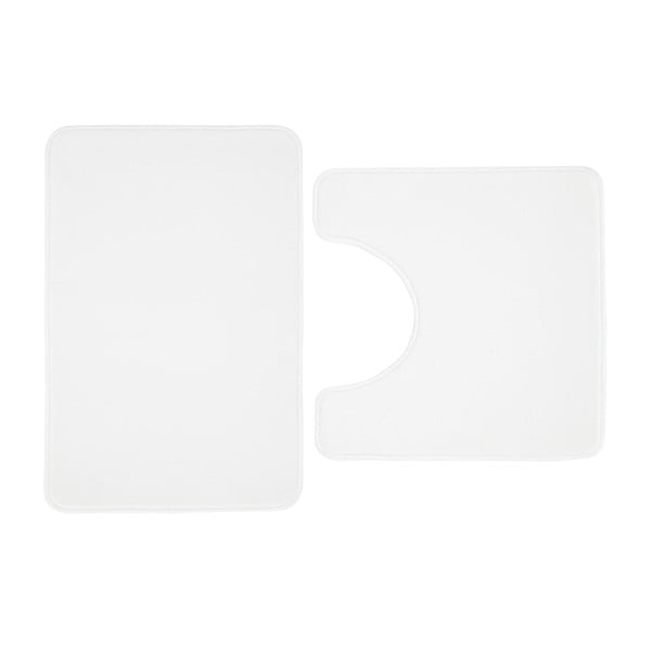 Bele kopalniške preproge za WC iz spominske pene v kompletu 2 ks 50x80 cm Anti-Bacterial – Catherine Lansfield