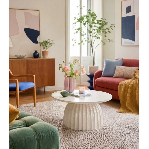 Kovinska okrogla stranska mizica ø 70 cm Veglia – Light & Living-image-3