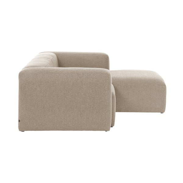 Bež kotna sedežna garnitura Kave Home Blok, desni kot-image-3