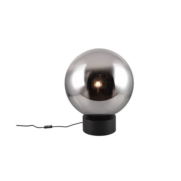 Črna LED namizna svetilka s steklenim senčilom (višina 60 cm) Cipallone – CINQUE