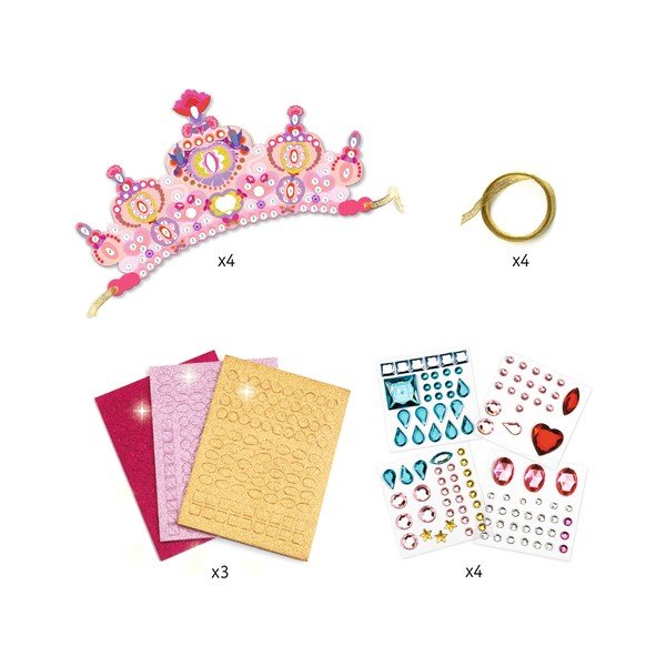 Komplet za izdelavo 4 princeskinih kron Djeco Princess-image-1