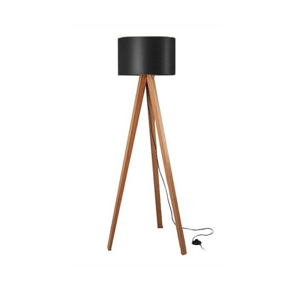 Talna svetilka Tripod črna/orehovec