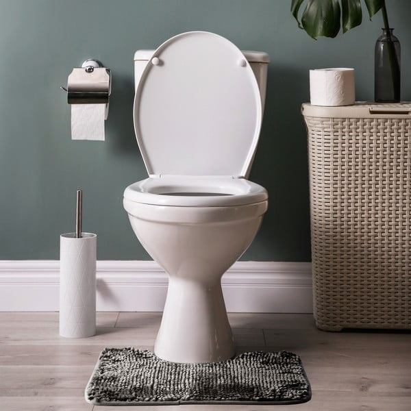 Temno sive kopalniške preproge v kompletu 2 ks za WC 80x50 cm Bati – Restilo-image-2