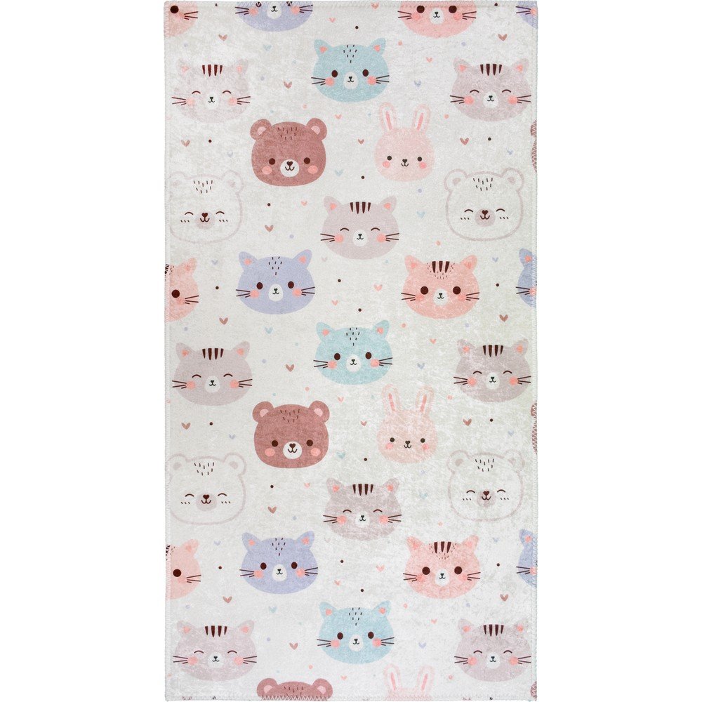 Slonokoščena pralna otroška preproga Cute Animals