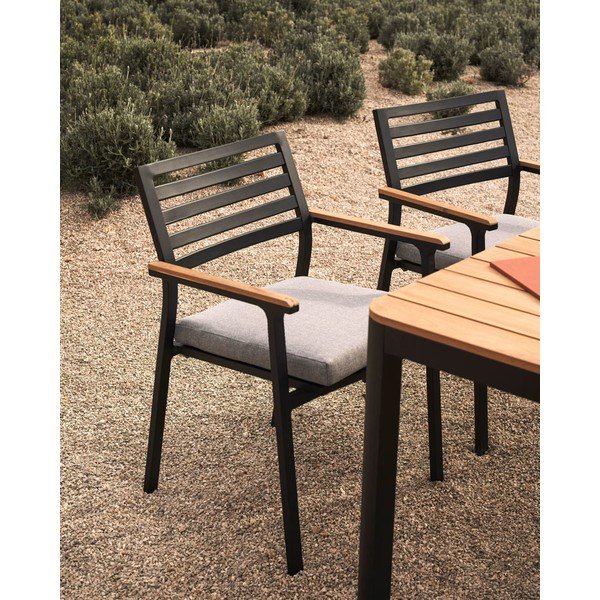 Črni kovinski vrtni stol Bona - Kave Home-image-1