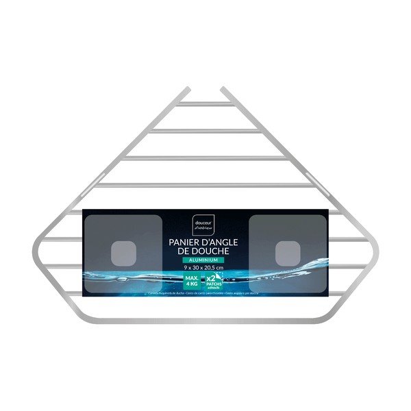 Aluminijasta kopalniška polica v sijajno srebrni barvi z namestitvijo brez vrtanja/kotna Filaire Aluminium – douceur d'intérieur-image-2