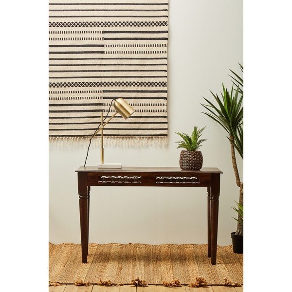 Stranska mizica iz masivnega palisandra v temni naravni barvi 45x120 cm Srina – Premier Housewares-image-1