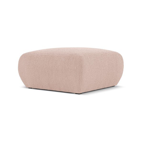 Rožnat tabure iz tkanine bouclé Molino – Micadoni Home-image-1