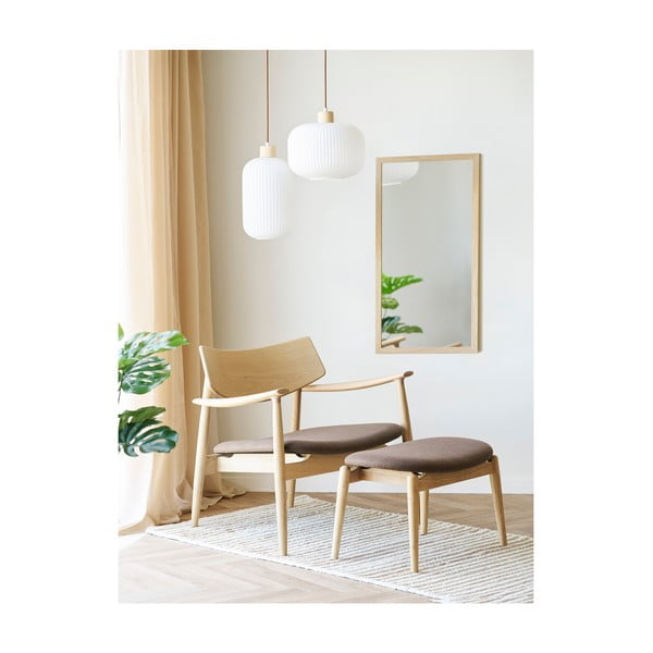 Bela viseča svetilka s steklenim senčilom ø 20 cm Argalo – House Nordic-image-1