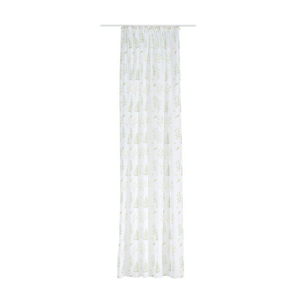 Bela/zelena prosojna zavesa 140x245 cm Caledonia – Mendola Fabrics